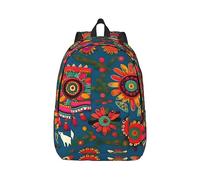 YQxwJL Mochila para portátil de lona con estampado de palmeras y mares claros, bolsa de viaje informal al aire libre, mochila de diario, bolsa de libros para hombres y mujeres, Arte Popular Mexicano
