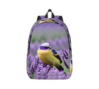 YQxwJL Mochila para portátil de lona con estampado de símbolos de Inglaterra, bolsa de viaje informal al aire libre, mochila de diario, bolsa de libros para hombres y mujeres, Pájaro en flores de