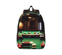 YQxwJL Mochila para portátil de lona con estampado floral en blanco y negro, bolsa de viaje informal al aire libre, mochila de diario, mochila de libros para hombres y mujeres, Billar, S