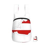 YQxwJL Mochila plegable ultraligera con diseño de mapa de la bandera austriaca, mochila portátil plegable al aire libre para compras diarias