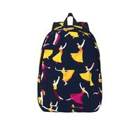 YQxwJL Mochilas de viaje con estampado pequeño para baile de salón, mochila de senderismo, mochila al aire libre, bolsa de libros para hombres, mujeres y adultos, Negro -, S