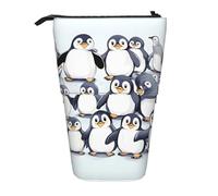 YQxwJL Muchos lindos bebés pingüinos bocetos impresión estuche telescópico estuche pop up estuche de lápices soporte lindo estuche de lápices para adultos