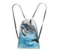 YQxwJL Ocean Dolphin Looking At You - Mochila plegable con cordón de gran capacidad, bolsa de gimnasio para mujeres y hombres