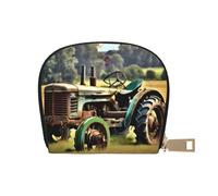 YQxwJL Old Tractor Photo Farm - Tarjetero para tarjetas de crédito, cartera pequeña para mujeres, organizador de tarjetas de crédito para hombres, Blanco, Talla única