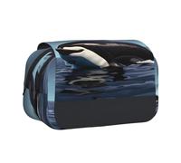YQxwJL Orca Killer - Estuche organizador con estampado de ballena asesina, gran capacidad, portátil, con cremallera, para oficina y hogar