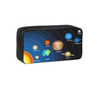 YQxwJL Outer Space - Estuche para lápices con impresión del sistema solar de gran capacidad, resistente al desgaste, bolsa organizadora para maquillaje de oficina