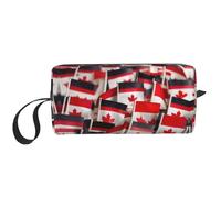 YQxwJL Pequeñas banderas canadienses impresas bolsa de cosméticos de viaje regalos para mujeres, bolsas de maquillaje portátiles para mujeres, madre y hermana, Blanco, Talla única