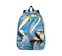 YQxwJL Piano violín y notas musicales impresión lona portátil mochila de viaje casual al aire libre mochila de día bolsa de libros para hombres mujeres, Pelicano pájaro cielo marino azul, M