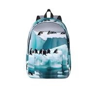 YQxwJL Piano violín y notas musicales impresión lona portátil mochila de viaje casual al aire libre mochila de día bolsa de libros para hombres mujeres, Pingüinos en iceberg, M