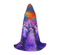 YQxwJL Pintura al óleo con estampado de lavanda, capa de Halloween para adolescentes con capucha, disfraz unisex para fiestas, bailes de máscaras, juego de rol
