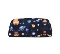 YQxwJL Planets Stars and Milky Way - Estuche para lápices de gran capacidad con estampado de galaxias y estrellas, bolsa de cuero duradero para oficina, viajes