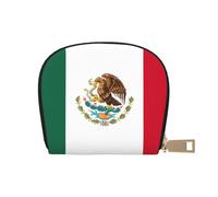 YQxwJL Portatarjetas de crédito con estampado de bandera de México, cartera pequeña para mujeres, organizador de tarjetas de crédito para hombres, blanco, talla única, Blanco, One Size