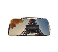 YQxwJL Precioso estuche con estampado de la Torre Eiffel de París de gran capacidad, estuche para lápices con cremallera, bolsa de cuero duradero para oficina, viajes
