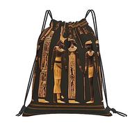 YQxwJL Saco de natación para adultos, bolsa de gimnasio con cordón con estampado de jeroglíficos egipcios antiguos, bolsa de deporte impermeable para hombres y mujeres, blanca, talla única, Blanco,