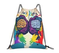 YQxwJL Saco de natación para adultos, bolsa de gimnasio con cordón de presión del cerebro izquierdo y derecho, bolsa de deporte impermeable para hombres y mujeres, blanco, talla única, Blanco, One