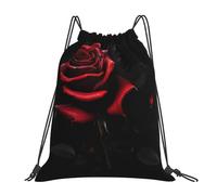 YQxwJL Saco de natación para adultos, bolsa de gimnasio con cordón estampado rojo y rosa, bolsa de deporte impermeable para hombre y mujer, blanca, talla única, Blanco, One Size