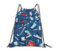 YQxwJL Saco de natación para adultos, bolsa de gimnasio con estampado de hockey sobre hielo, bolsa de deporte impermeable para hombre y mujer, blanca, talla única, compacta, Blanco, One Size, Compacto