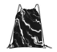YQxwJL Saco de natación para adultos, bolsa de gimnasio con estampado de mármol negro y blanco, bolsa de deporte impermeable para hombre y mujer, blanca, talla única, Blanco, One Size