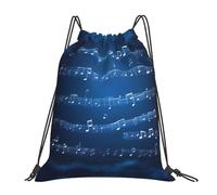 YQxwJL Saco de natación para adultos, bolsa de gimnasio con estampado de notas musicales azules, bolsa de deporte impermeable para hombre y mujer, blanca, talla única, Blanco, One Size
