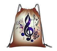 YQxwJL Saco de natación para adultos, bolsa de gimnasio con estampado de notas musicales moradas, bolsa de deporte impermeable para hombre y mujer, blanca, talla única, Blanco, One Size