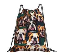 YQxwJL Saco de natación para adultos, bonita bolsa de gimnasio con estampado de bulldog inglés, bolsa de deporte impermeable para hombre y mujer, blanca, talla única, Blanco, One Size