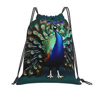 YQxwJL Saco de natación para adultos, hermosa bolsa de gimnasio con estampado de pavo real, bolsa de deporte impermeable para hombre y mujer, blanca, talla única, Blanco, One Size