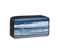 YQxwJL Serene Coastal Print - Estuche para lápices de gran capacidad, bolsa de tela Oxford 600D con cremallera resistente, suministros escolares