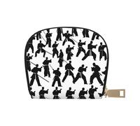 YQxwJL Silhouettes of Martial Arts - Tarjetero pequeño para mujer, organizador de tarjetas de crédito para hombres, Blanco, Talla única