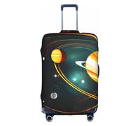 YQxwJL Solar System - Funda elástica para equipaje de viaje, diseño de Júpiter Saturno, para maleta de 18 a 32 pulgadas, Blanco, Small