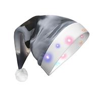 YQxwJL Sombrero con estampado de faro en tormenta, sombrero de elfo de fieltro de Navidad, sombreros LED para adultos para mujeres y hombres, gran regalo de vacaciones