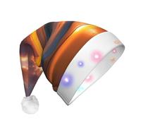 YQxwJL Sombrero con estampado de puesta de sol y playa iluminado para Navidad, sombrero de elfo de fieltro, sombreros LED para adultos para mujeres y hombres, gran regalo de vacaciones
