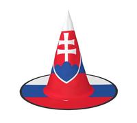 YQxwJL Sombrero de bruja con estampado de bandera de Eslovaquia para Halloween, decoración para la cabeza, sombrero de bruja, accesorios de fiesta de cosplay para mujer, 2 unidades