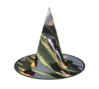 YQxwJL Sombrero de bruja con estampado de Jet Fighters para Halloween, decoración para la cabeza, sombrero de bruja, accesorios de fiesta de cosplay para mujeres, 2 piezas