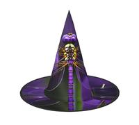 YQxwJL Sombrero de bruja con estampado de libélula morada para Halloween, decoración para la cabeza, sombrero de bruja para cosplay, accesorios de fiesta para mujeres, 2 piezas