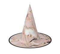 YQxwJL Sombrero de bruja con estampado de mármol de oro rosa para Halloween, decoración para la cabeza, sombrero de bruja, accesorios de fiesta de cosplay para mujeres, 2 piezas