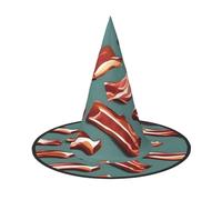 YQxwJL Sombrero de bruja de Halloween con estampado de tocino, decoración para la cabeza, sombrero de bruja, accesorios de fiesta de cosplay para mujeres, 2 unidades