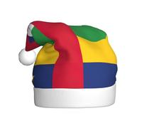 YQxwJL Sombrero de Papá Noel con estampado de bandera de África Central, sombreros de Navidad de felpa, sombreros festivos de vacaciones, para fiestas de Navidad, uso diario