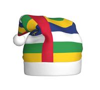 YQxwJL Sombrero de Papá Noel con estampado de bandera de África Central, sombreros de Navidad para adultos, sombreros de vacaciones de Navidad para mujeres y hombres, gorros acogedores para fiestas