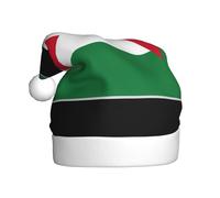 YQxwJL Sombrero de Papá Noel con estampado de bandera de Palestina, sombreros de Navidad de felpa, sombreros festivos para fiestas de Navidad, uso diario