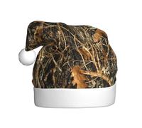 YQxwJL Sombrero de Papá Noel con estampado de camuflaje otoñal, sombreros de Navidad de felpa, sombreros festivos para fiestas de Navidad, uso diario