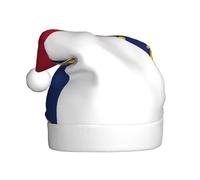 YQxwJL Sombrero de Papá Noel con estampado de la bandera del estado de Carolina del Norte, sombreros de Navidad para adultos, sombreros de vacaciones de Navidad para mujeres y hombres, gorros