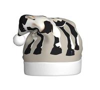 YQxwJL Sombrero de Papá Noel con estampado de puntos negros de vaca, sombreros de Navidad para adultos, sombreros de vacaciones de Navidad para mujeres y hombres, gorros acogedores para fiestas