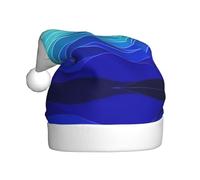 YQxwJL Sombrero de Papá Noel con estampado marítimo de olas del océano, velero con pájaros, sombreros de Navidad de felpa, sombreros festivos, para fiestas de Navidad, uso diario