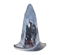 YQxwJL Steam Train Depart Sunset Print Carnival - Capa larga con capucha para adolescente, capa larga y cálida, disfraz de mago de vampiro y bruja