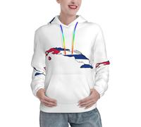 YQxwJL Sudaderas suaves con estampado de mapa de la bandera cubana para mujer, sudadera elástica ajustada con bolsillo canguro a la moda, Negro, L