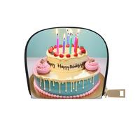 YQxwJL Tarjetero de crédito con estampado de pastel grande, cartera pequeña para mujer, organizador de tarjetas de crédito para hombres, Blanco, Talla única