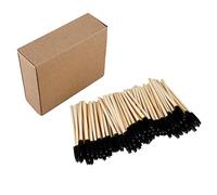 YQYAZL Cepillo de pestañas con mango de bambú, 100 unidades de brochas de maquillaje, varitas de extensión de pestañas, cepillo desechable para cejas