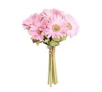 YQYAZL Ramo de flores artificiales de gerbera de un solo tallo, seda falsa, decoración para exteriores, interiores, hogar, jardín, oficina, hotel, boda, fiesta, color rosa