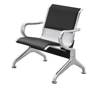 Yqyc Bancos Paras Aeropuertos con Reposabrazos y Cojín, 1/2/3 Plazas, Negras, Soportan de 200 a 600kg, Estilo Ejecutivo, Material Metálico(65x78x65cm/25x31x25in)