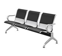Yqyc Bancos Paras Aeropuertos con Reposabrazos y Cojín, 1/2/3 Plazas, Negras, Soportan de 200 a 600kg, Estilo Ejecutivo, Material Metálico(175x78x65cm/69x31x25in)